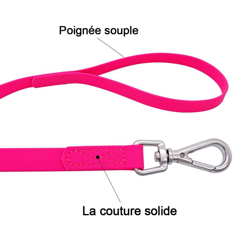 NIMBLE Waterproof Dog Training Leash 50FT 30FT 15FT 10FT 5FT Heavy Duty Recall Long Lead for Large Medium Small Dogs (30FT, Pink) - Image 2